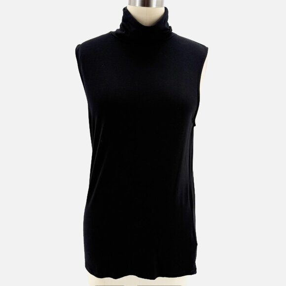 Majestic Filatures Soft Touch Sleeveless Stretch Turtleneck Black 5/XL NEW - Picture 2 of 11